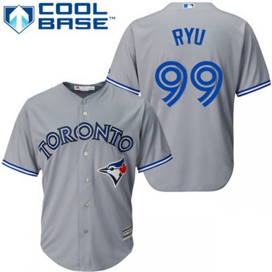 Blue Jays 99 HyunJin Ryu Grey New Cool Base Stitched MLB Jersey Blue Jays 99 HyunJin Ryu Grey New Cool Base Stitched MLB Jersey