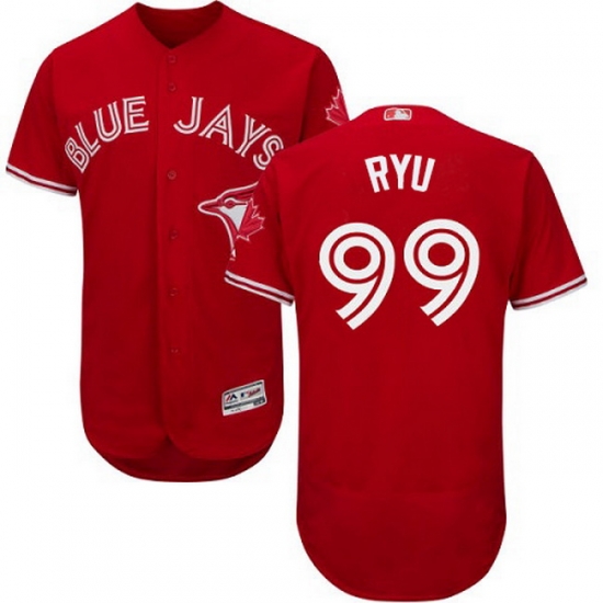 Blue Jays 99 HyunJin Ryu Red Flexbase Authentic Collection Canada Day Stitched MLB Jersey Blue Jays 99 HyunJin Ryu Red Flexbase Authentic Collection Canada Day Stitched MLB Jersey