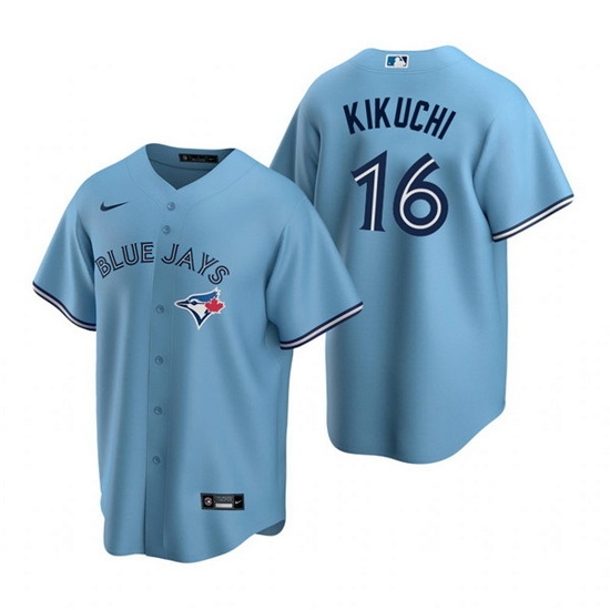 Men Toronto Blue Jays 16 Yusei Kikuchi Light Blue Cool Base Stitched Jerse Men Toronto Blue Jays 16 Yusei Kikuchi Light Blue Cool Base Stitched Jerse