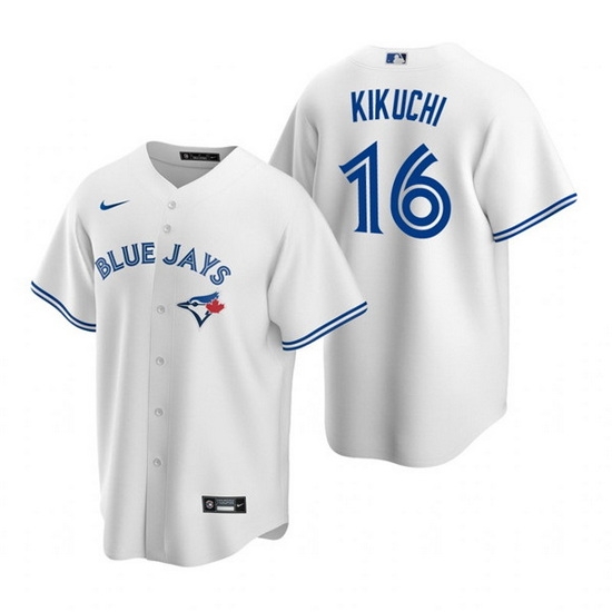 Men Toronto Blue Jays 16 Yusei Kikuchi White Cool Base Stitched Jerse Men Toronto Blue Jays 16 Yusei Kikuchi White Cool Base Stitched Jerse