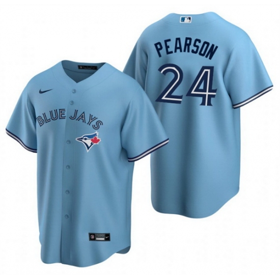 Men Toronto Blue Jays 24 Nate Pearson Light Blue Cool Base Stitched Jersey Men Toronto Blue Jays 24 Nate Pearson Light Blue Cool Base Stitched Jersey