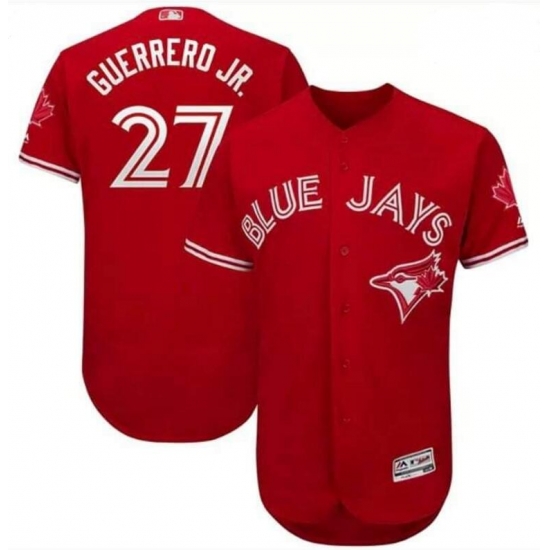 Men Toronto Blue Jays #27 Vladimir Guerrero Jr. Red Cool Base Jersey Men Toronto Blue Jays #27 Vladimir Guerrero Jr. Red Cool Base Jersey