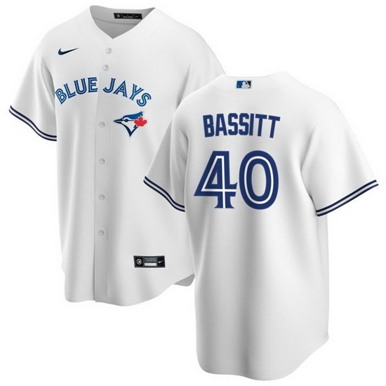 Men Toronto Blue Jays 40 Chris Bassitt White Cool Base Stitched Jersey Men Toronto Blue Jays 40 Chris Bassitt White Cool Base Stitched Jersey