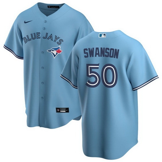 Men Toronto Blue Jays 50 Erik Swanson Light Blue Cool Base Stitched Jersey Men Toronto Blue Jays 50 Erik Swanson Light Blue Cool Base Stitched Jersey