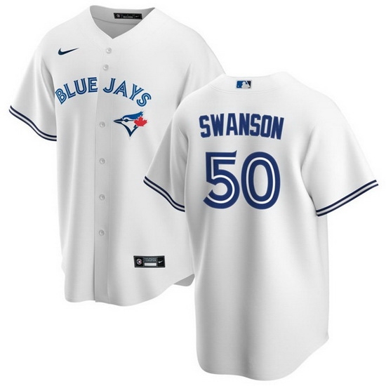 Men Toronto Blue Jays 50 Erik Swanson White Cool Base Stitched Jersey Men Toronto Blue Jays 50 Erik Swanson White Cool Base Stitched Jersey
