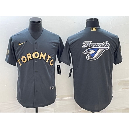 Men Toronto Blue Jays 6 Alek Manoah 2022 All Star Charcoal Team Big Logo Cool Base Stitched Baseball Jersey Men Toronto Blue Jays 6 Alek Manoah 2022 All Star Charcoal Team Big Logo Cool Base Stitched Baseball Jersey