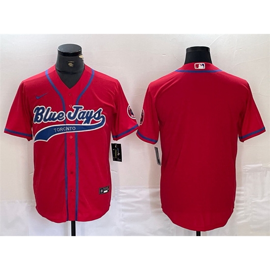 Men Toronto Blue Jays Blank Red Cool Base Stitched Baseball Jersey Men Toronto Blue Jays Blank Red Cool Base Stitched Baseball Jersey