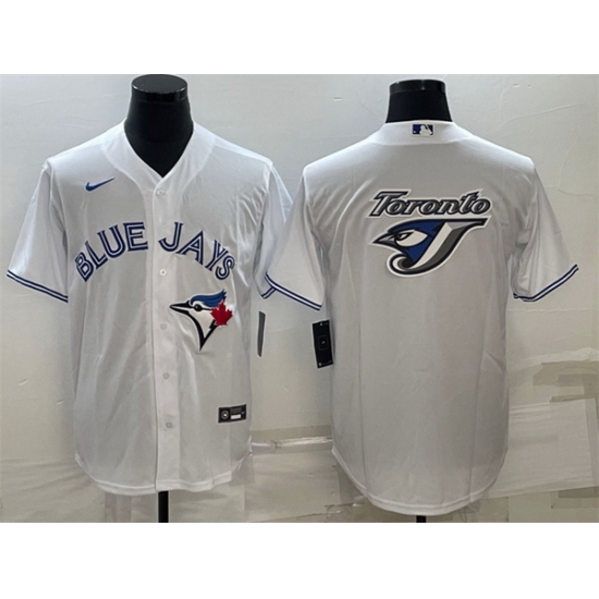 Men Toronto Blue Jays White Team Big Logo Cool Base Stitched Baseball Jersey Men Toronto Blue Jays White Team Big Logo Cool Base Stitched Baseball Jersey