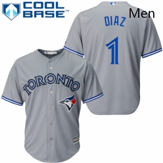 Mens Majestic Toronto Blue Jays 1 Aledmys Diaz Replica Grey Road MLB Jersey Mens Majestic Toronto Blue Jays 1 Aledmys Diaz Replica Grey Road MLB Jersey