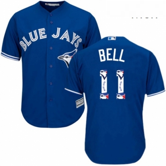 Mens Majestic Toronto Blue Jays 11 George Bell Authentic Blue Team Logo Fashion MLB Jersey Mens Majestic Toronto Blue Jays 11 George Bell Authentic Blue Team Logo Fashion MLB Jersey