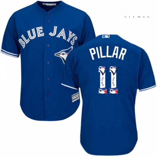 Mens Majestic Toronto Blue Jays 11 Kevin Pillar Authentic Blue Team Logo Fashion MLB Jersey Mens Majestic Toronto Blue Jays 11 Kevin Pillar Authentic Blue Team Logo Fashion MLB Jersey