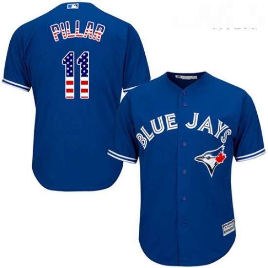 Mens Majestic Toronto Blue Jays 11 Kevin Pillar Authentic Royal Blue USA Flag Fashion MLB Jersey Mens Majestic Toronto Blue Jays 11 Kevin Pillar Authentic Royal Blue USA Flag Fashion MLB Jersey