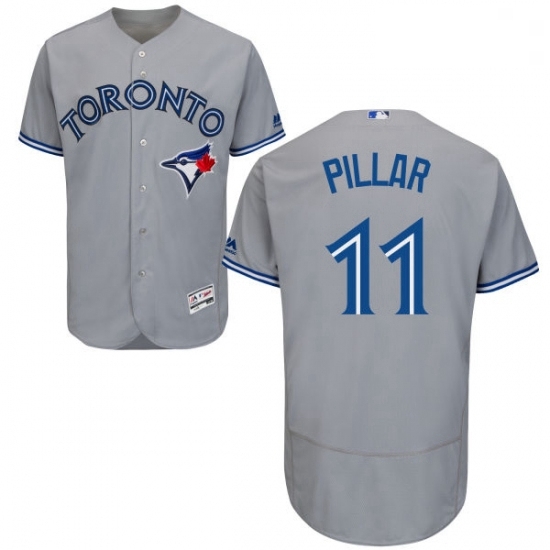 Mens Majestic Toronto Blue Jays 11 Kevin Pillar Grey Road Flex Base Authentic Collection MLB Jersey Mens Majestic Toronto Blue Jays 11 Kevin Pillar Grey Road Flex Base Authentic Collection MLB Jersey