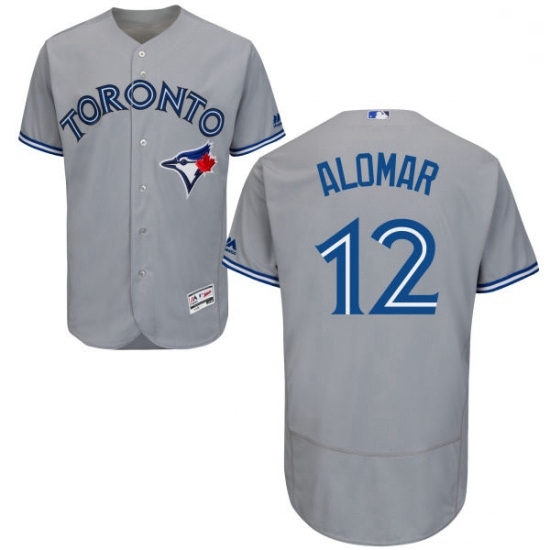 Mens Majestic Toronto Blue Jays 12 Roberto Alomar Grey Road Flex Base Authentic Collection MLB Jersey Mens Majestic Toronto Blue Jays 12 Roberto Alomar Grey Road Flex Base Authentic Collection MLB Jersey