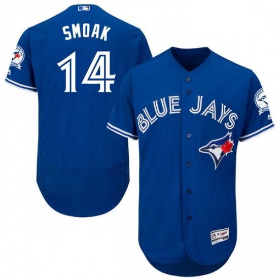 Mens Majestic Toronto Blue Jays 14 Justin Smoak Blue Alternate Flex Base Authentic Collection MLB Jersey Mens Majestic Toronto Blue Jays 14 Justin Smoak Blue Alternate Flex Base Authentic Collection MLB Jersey