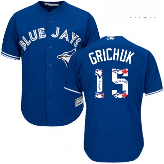 Mens Majestic Toronto Blue Jays 15 Randal Grichuk Authentic Blue Team Logo Fashion MLB Jersey Mens Majestic Toronto Blue Jays 15 Randal Grichuk Authentic Blue Team Logo Fashion MLB Jersey