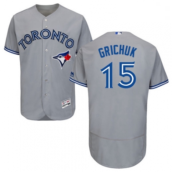 Mens Majestic Toronto Blue Jays 15 Randal Grichuk Grey Road Flex Base Authentic Collection MLB Jersey Mens Majestic Toronto Blue Jays 15 Randal Grichuk Grey Road Flex Base Authentic Collection MLB Jersey