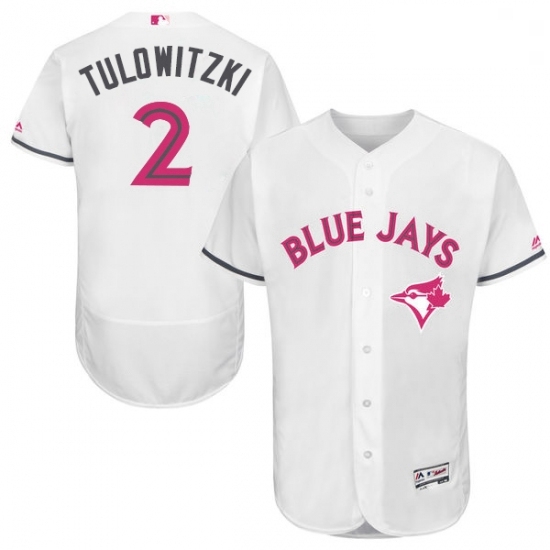 Mens Majestic Toronto Blue Jays 2 Troy Tulowitzki Authentic White 2016 Mothers Day Fashion Flex Base Jersey Mens Majestic Toronto Blue Jays 2 Troy Tulowitzki Authentic White 2016 Mothers Day Fashion Flex Base Jersey
