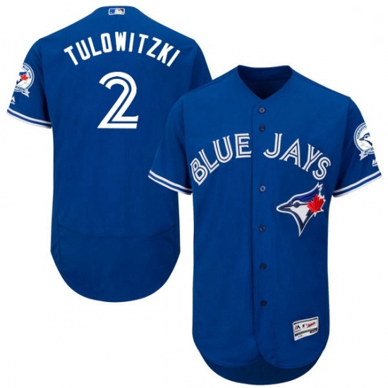 Mens Majestic Toronto Blue Jays 2 Troy Tulowitzki Blue Alternate Flex Base Authentic Collection MLB Jersey Mens Majestic Toronto Blue Jays 2 Troy Tulowitzki Blue Alternate Flex Base Authentic Collection MLB Jersey