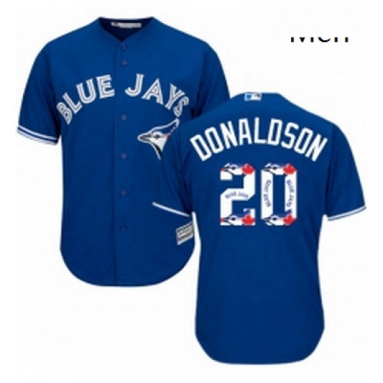 Mens Majestic Toronto Blue Jays 20 Josh Donaldson Authentic Blue Team Logo Fashion MLB Jersey Mens Majestic Toronto Blue Jays 20 Josh Donaldson Authentic Blue Team Logo Fashion MLB Jersey