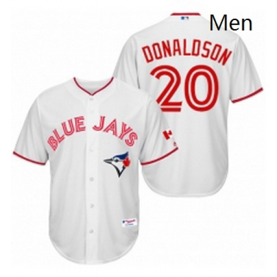 Mens Majestic Toronto Blue Jays 20 Josh Donaldson Authentic White 2015 Canada Day MLB Jersey Mens Majestic Toronto Blue Jays 20 Josh Donaldson Authentic White 2015 Canada Day MLB Jersey