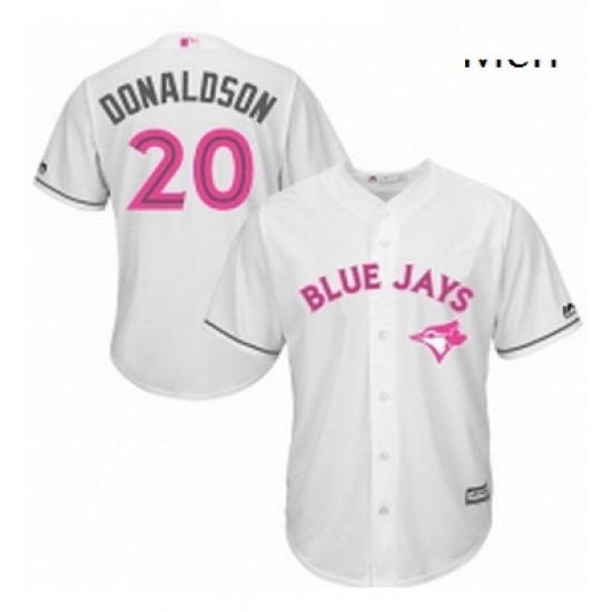 Mens Majestic Toronto Blue Jays 20 Josh Donaldson Replica White 2016 Mothers Day MLB Jersey Mens Majestic Toronto Blue Jays 20 Josh Donaldson Replica White 2016 Mothers Day MLB Jersey
