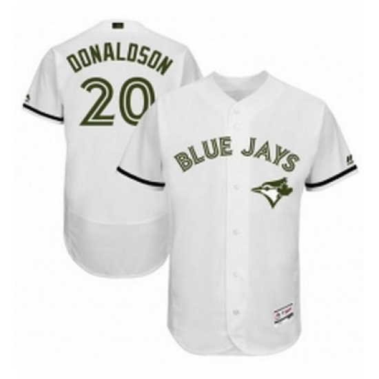 Mens Majestic Toronto Blue Jays 20 Josh Donaldson White Memorial Day Authentic Collection MLB Jersey Flex Base Mens Majestic Toronto Blue Jays 20 Josh Donaldson White Memorial Day Authentic Collection MLB Jersey Flex Base