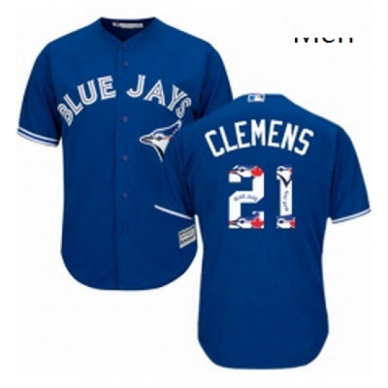 Mens Majestic Toronto Blue Jays 21 Roger Clemens Authentic Blue Team Logo Fashion MLB Jersey Mens Majestic Toronto Blue Jays 21 Roger Clemens Authentic Blue Team Logo Fashion MLB Jersey
