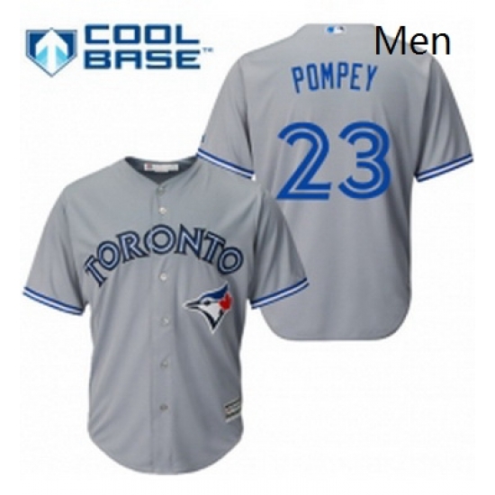 Mens Majestic Toronto Blue Jays 23 Dalton Pompey Replica Grey Road MLB Jersey Mens Majestic Toronto Blue Jays 23 Dalton Pompey Replica Grey Road MLB Jersey