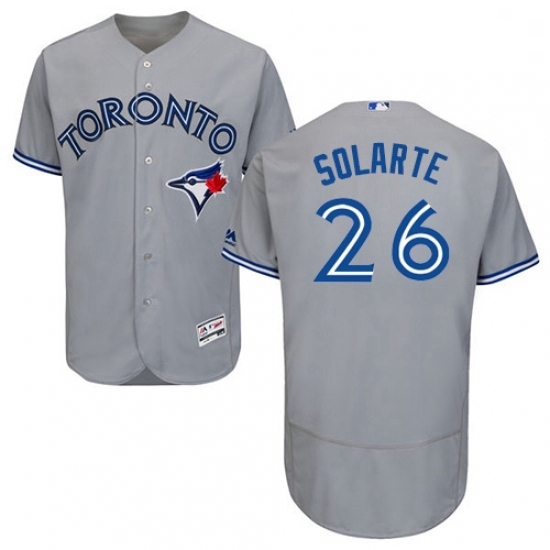 Mens Majestic Toronto Blue Jays 26 Yangervis Solarte Grey Road Flex Base Authentic Collection MLB Jersey Mens Majestic Toronto Blue Jays 26 Yangervis Solarte Grey Road Flex Base Authentic Collection MLB Jersey