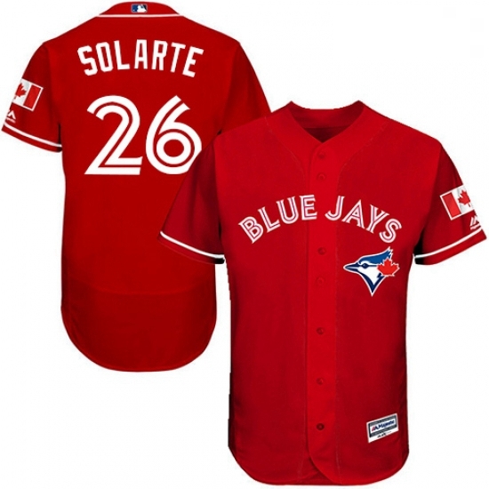 Mens Majestic Toronto Blue Jays 26 Yangervis Solarte Scarlet Alternate Flex Base Authentic Collection MLB Jersey Mens Majestic Toronto Blue Jays 26 Yangervis Solarte Scarlet Alternate Flex Base Authentic Collection MLB Jersey