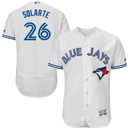 Mens Majestic Toronto Blue Jays 26 Yangervis Solarte White Home Flex Base Authentic Collection MLB Jersey Mens Majestic Toronto Blue Jays 26 Yangervis Solarte White Home Flex Base Authentic Collection MLB Jersey