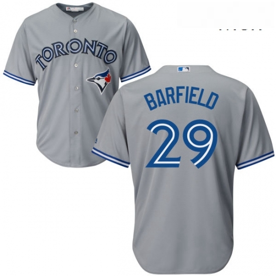 Mens Majestic Toronto Blue Jays 29 Jesse Barfield Replica Grey Road MLB Jersey Mens Majestic Toronto Blue Jays 29 Jesse Barfield Replica Grey Road MLB Jersey