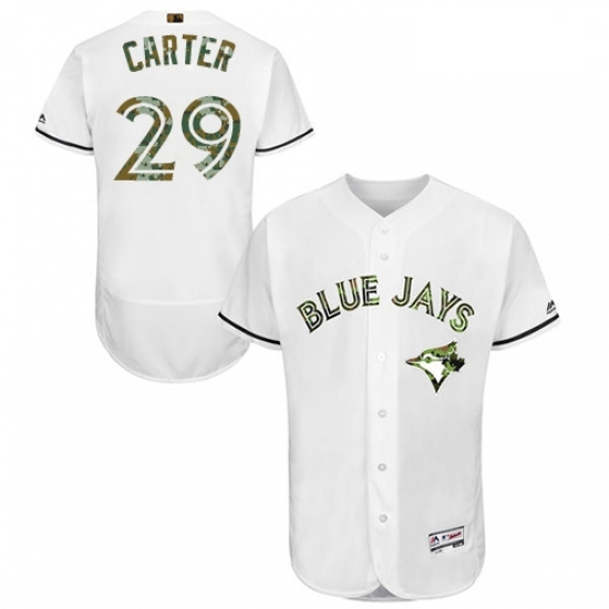 Mens Majestic Toronto Blue Jays 29 Joe Carter Authentic White 2016 Memorial Day Fashion Flex Base MLB Jersey Mens Majestic Toronto Blue Jays 29 Joe Carter Authentic White 2016 Memorial Day Fashion Flex Base MLB Jersey