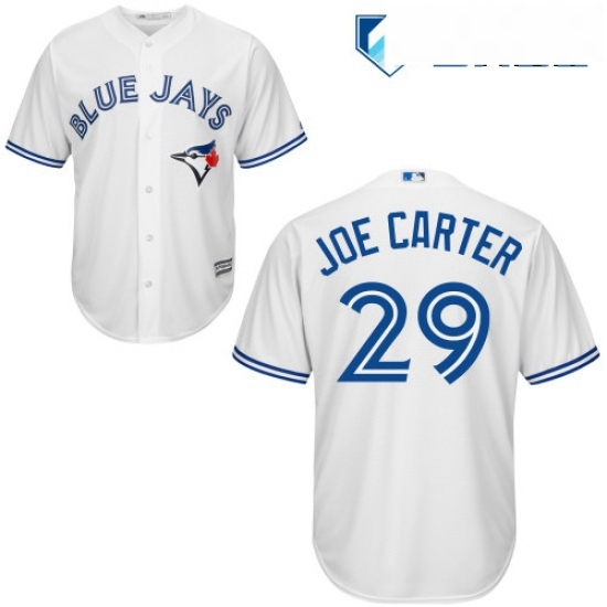 Mens Majestic Toronto Blue Jays 29 Joe Carter Replica White Home MLB Jersey Mens Majestic Toronto Blue Jays 29 Joe Carter Replica White Home MLB Jersey