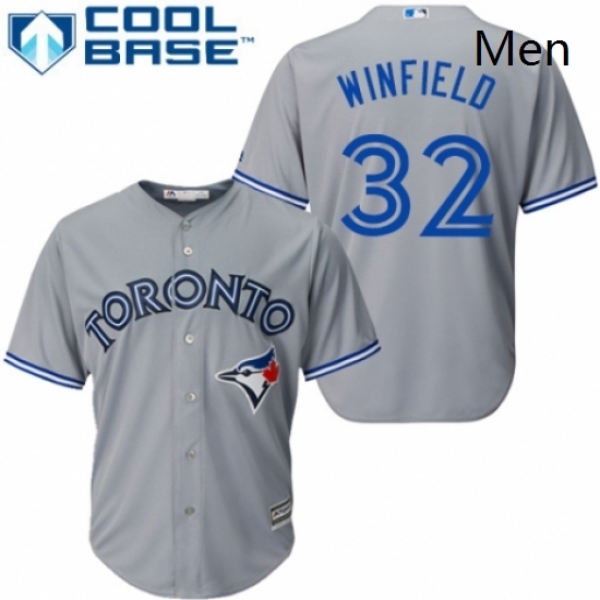 Mens Majestic Toronto Blue Jays 32 Dave Winfield Replica Grey Road MLB Jersey Mens Majestic Toronto Blue Jays 32 Dave Winfield Replica Grey Road MLB Jersey