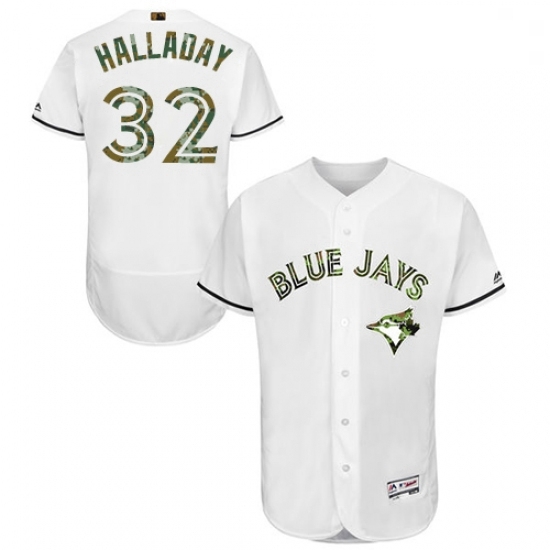 Mens Majestic Toronto Blue Jays 32 Roy Halladay Authentic White 2016 Memorial Day Fashion Flex Base Jersey Mens Majestic Toronto Blue Jays 32 Roy Halladay Authentic White 2016 Memorial Day Fashion Flex Base Jersey