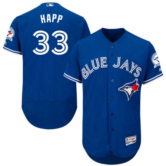 Mens Majestic Toronto Blue Jays 33 JA Happ Blue Alternate Flex Base Authentic Collection MLB Jersey Mens Majestic Toronto Blue Jays 33 JA Happ Blue Alternate Flex Base Authentic Collection MLB Jersey