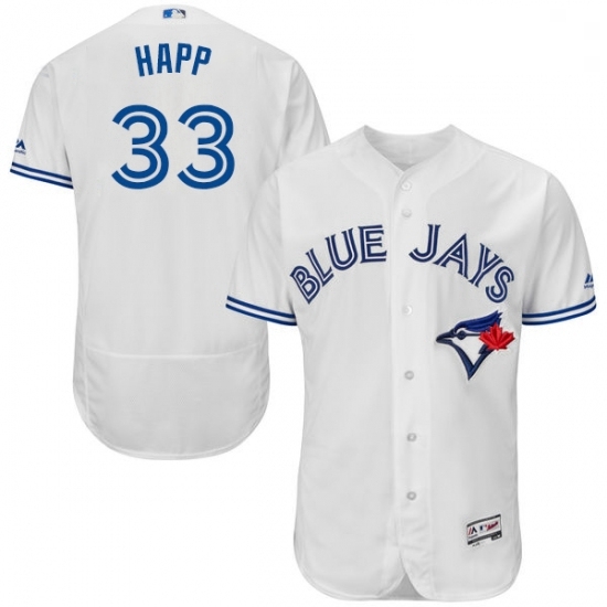 Mens Majestic Toronto Blue Jays 33 JA Happ White Home Flex Base Authentic Collection MLB Jersey Mens Majestic Toronto Blue Jays 33 JA Happ White Home Flex Base Authentic Collection MLB Jersey