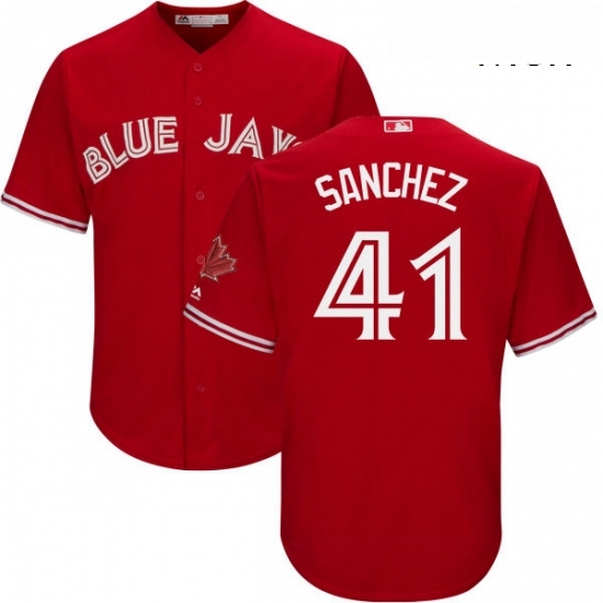 Mens Majestic Toronto Blue Jays 41 Aaron Sanchez Replica Scarlet Alternate Cool Base MLB Jersey Mens Majestic Toronto Blue Jays 41 Aaron Sanchez Replica Scarlet Alternate Cool Base MLB Jersey
