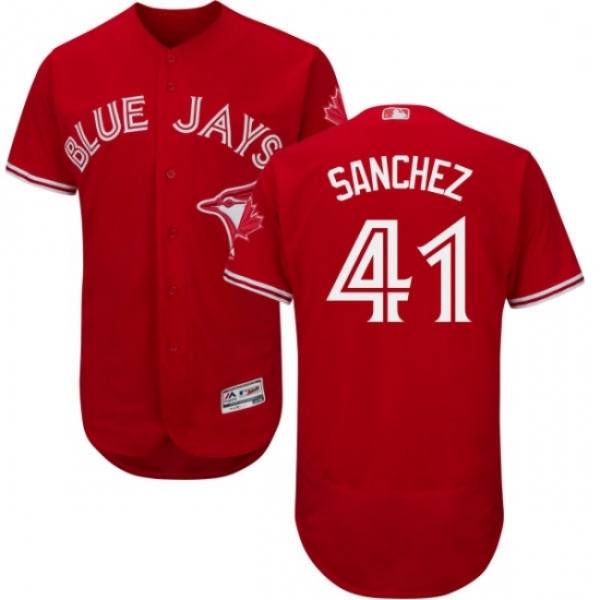 Mens Majestic Toronto Blue Jays 41 Aaron Sanchez Scarlet Flexbase Authentic Collection Alternate MLB Jersey Mens Majestic Toronto Blue Jays 41 Aaron Sanchez Scarlet Flexbase Authentic Collection Alternate MLB Jersey