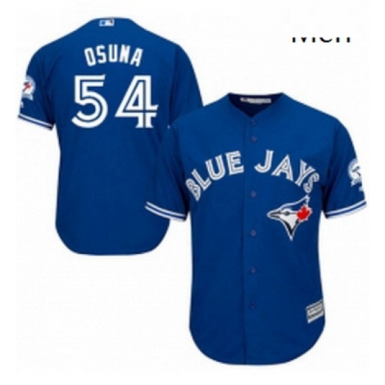 Mens Majestic Toronto Blue Jays 54 Roberto Osuna Replica Blue Alternate 40th Anniversary Patch MLB Jersey Mens Majestic Toronto Blue Jays 54 Roberto Osuna Replica Blue Alternate 40th Anniversary Patch MLB Jersey