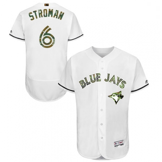 Mens Majestic Toronto Blue Jays 6 Marcus Stroman Authentic White 2016 Memorial Day Fashion Flex Base Jersey Mens Majestic Toronto Blue Jays 6 Marcus Stroman Authentic White 2016 Memorial Day Fashion Flex Base Jersey