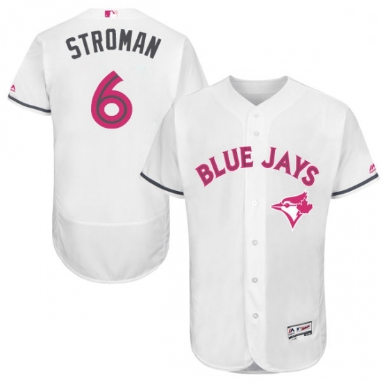 Mens Majestic Toronto Blue Jays 6 Marcus Stroman Authentic White 2016 Mothers Day Fashion Flex Base Jersey Mens Majestic Toronto Blue Jays 6 Marcus Stroman Authentic White 2016 Mothers Day Fashion Flex Base Jersey