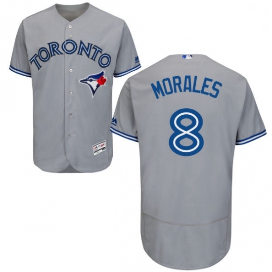 Mens Majestic Toronto Blue Jays 8 Kendrys Morales Grey Flexbase Authentic Collection MLB Jersey Mens Majestic Toronto Blue Jays 8 Kendrys Morales Grey Flexbase Authentic Collection MLB Jersey