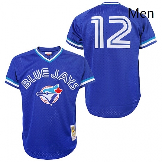 Mens Mitchell and Ness Toronto Blue Jays 12 Roberto Alomar Authentic Blue 1993 Throwback MLB Jersey Mens Mitchell and Ness Toronto Blue Jays 12 Roberto Alomar Authentic Blue 1993 Throwback MLB Jersey