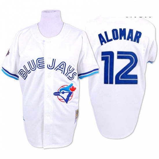 Mens Mitchell and Ness Toronto Blue Jays 12 Roberto Alomar Replica White 1993 Throwback MLB Jersey Mens Mitchell and Ness Toronto Blue Jays 12 Roberto Alomar Replica White 1993 Throwback MLB Jersey