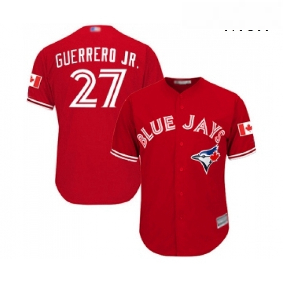 Mens Toronto Blue Jays 27 Vladimir Guerrero Jr Replica Scarlet Alternate Cool Base Baseball Jersey Mens Toronto Blue Jays 27 Vladimir Guerrero Jr Replica Scarlet Alternate Cool Base Baseball Jersey