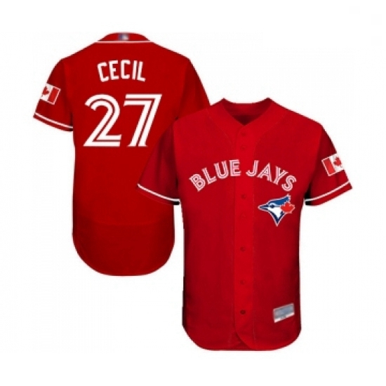 Mens Toronto Blue Jays 27 Vladimir Guerrero Jr Scarlet Alternate Flex Base Authentic Collection MLB Jersey Mens Toronto Blue Jays 27 Vladimir Guerrero Jr Scarlet Alternate Flex Base Authentic Collection MLB Jersey