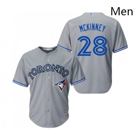 Mens Toronto Blue Jays 28 Billy McKinney Replica Grey Road Baseball Jersey Mens Toronto Blue Jays 28 Billy McKinney Replica Grey Road Baseball Jersey